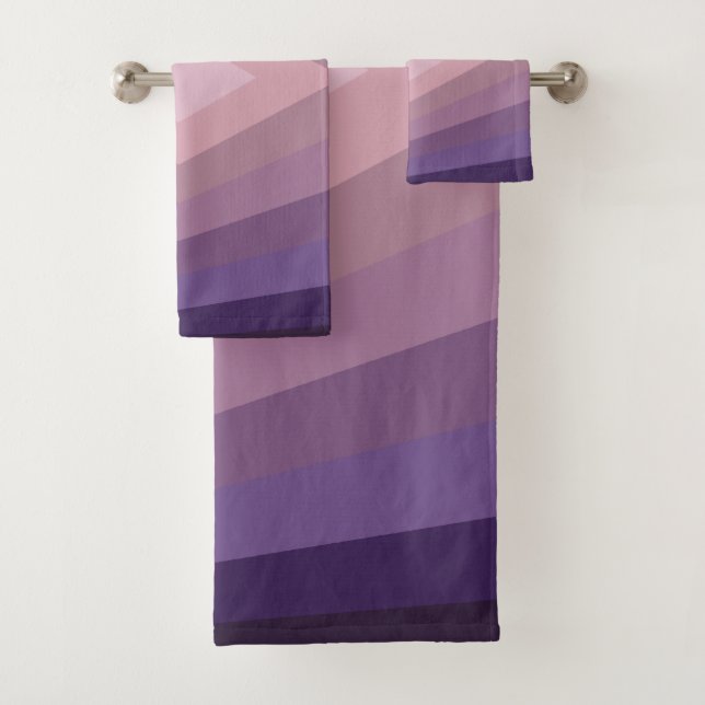 Conjunto De Toalhas Tons de Arte Abstrata Geométrica Roxa (Insitu)