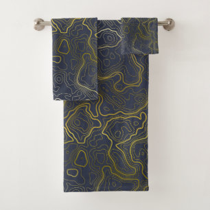 Conjunto De Toalhas Topografia Dourada