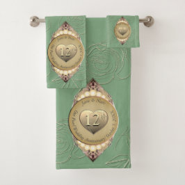 Conjunto De Toalhas Toque de aniversário de Pérola de 12 e 30