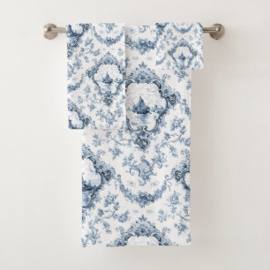 Conjunto De Toalhas Torno Floral com Gravação, com Moinho e Barcos-A