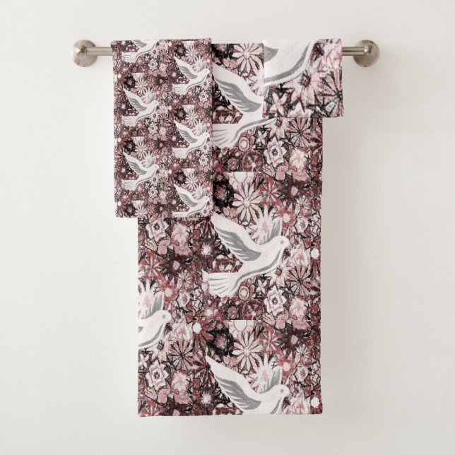 Conjunto De Toalhas Torre de Banheira Coleta Doves (Insitu)