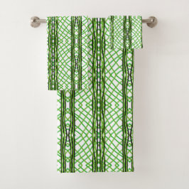 Conjunto De Toalhas Torre de Banheira Verde, Preta, Semana Branca