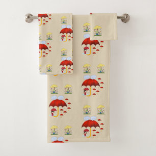 Conjunto De Toalhas Torre de Banheiro Chove