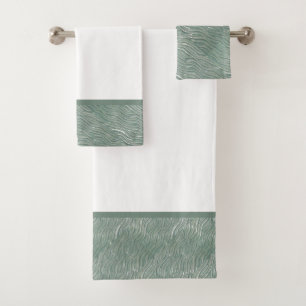 Conjunto De Toalhas Torre de banho impressão de água verde