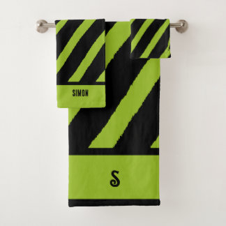 Conjunto De Toalhas Torre de Impressão Neon Green Zebra