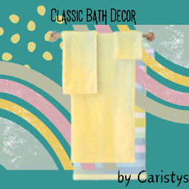 Conjunto De Toalhas Torre de Mistura de Pastel de Aquarela