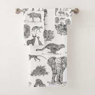 Conjunto De Toalhas Torre Design da Vida Selvagem Africana
