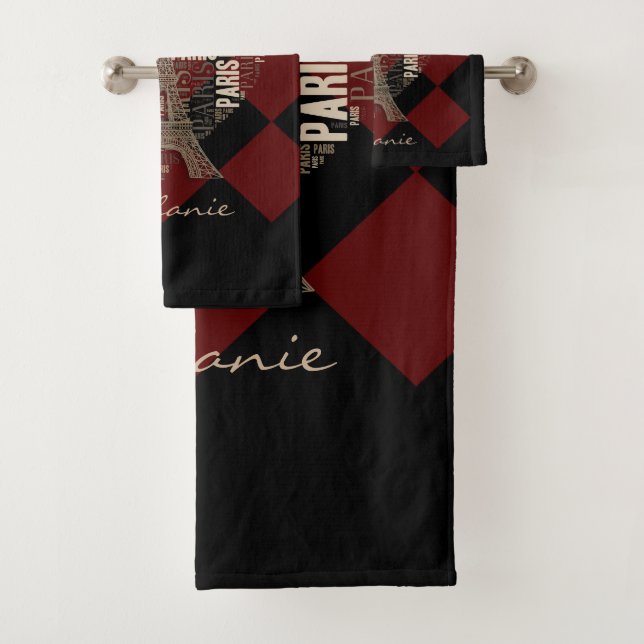 Conjunto De Toalhas Torre Eiffel e inscrição Paris no coração (Insitu)