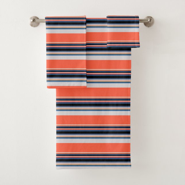 Conjunto De Toalhas Torres azuis-laranja-acastanhada (Insitu)