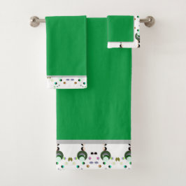 Conjunto De Toalhas Torres de Banho Verde das Abelhas