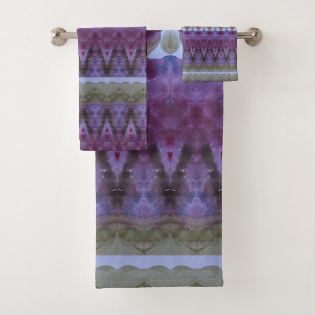 Conjunto De Toalhas Torres Purple E Blue Modern Projetados (Insitu)