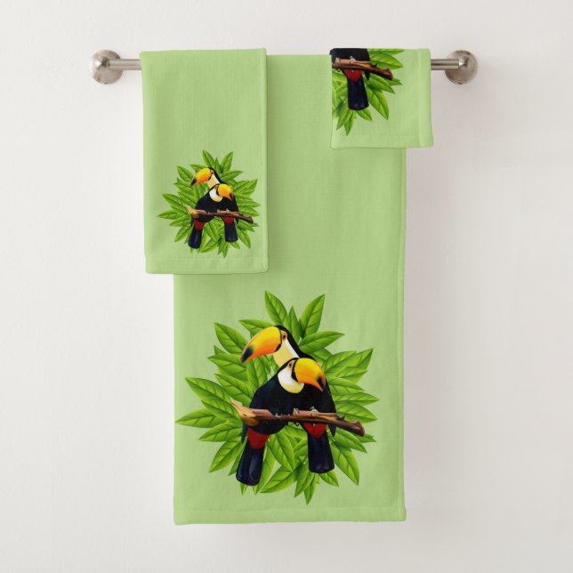 Conjunto De Toalhas Toucan Duo Green (Insitu)