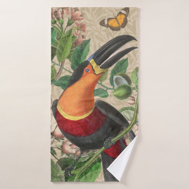 Conjunto De Toalhas Toucan Jungle Tropical Bird Beauful Antiguidade (Toalha de Banho)