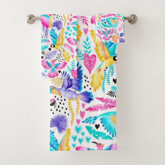 Conjunto De Toalhas Toucans, Maccaws e Selva de Hummingbird