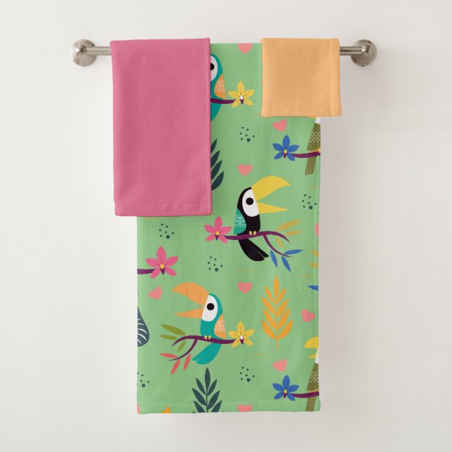 Conjunto De Toalhas Toucans & Parrots (Insitu)