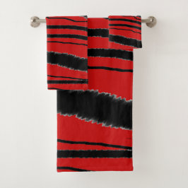 CONJUNTO DE TOALHAS TOWEL DE TINTA ANIMAL DA ZEBRA VERMELHA EXÓTICA LU