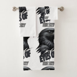 Conjunto De Toalhas Traço de Tinta da Águia Branca Preta