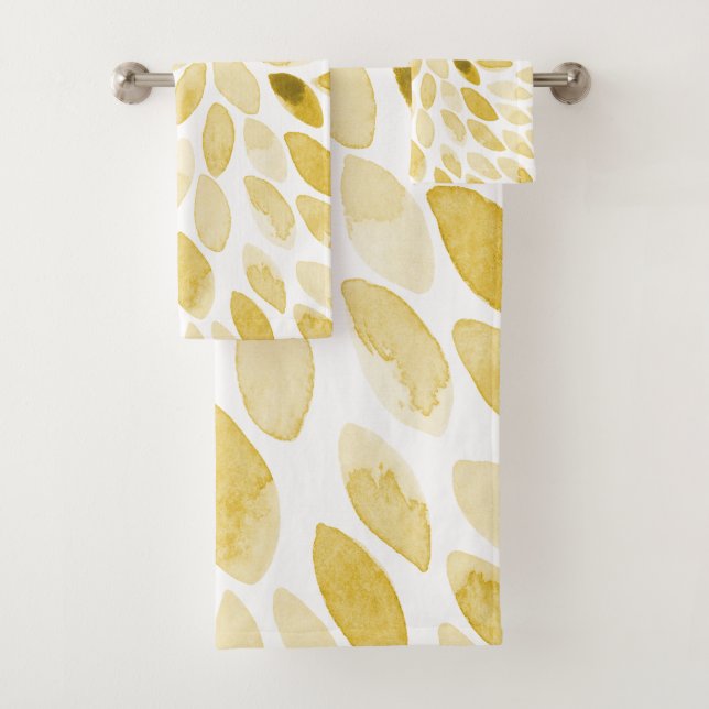 Conjunto De Toalhas Traços de pincel amarelo de aquarela (Insitu)