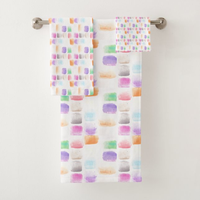 Conjunto De Toalhas Traços Pintados Da Mão Do Arco-Íris (Insitu)