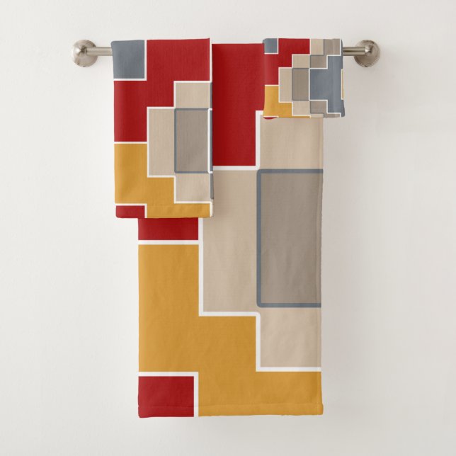 Conjunto De Toalhas Tradicional, geométrica, elegante, moderna, padrão (Insitu)