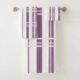 Conjunto De Toalhas Traditional Plaid Plum, Blush Pink, White