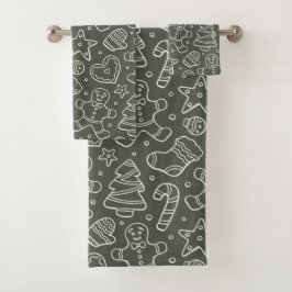 Conjunto De Toalhas Traditional Vintage Christmas Gingerbread Man