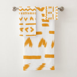 Conjunto De Toalhas Trajetórias de mudo solar padrão africano em branc