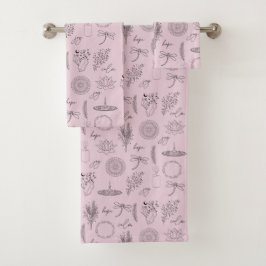 Conjunto De Toalhas Tranquil Symbols: 3-Piece Wellness-Inspired