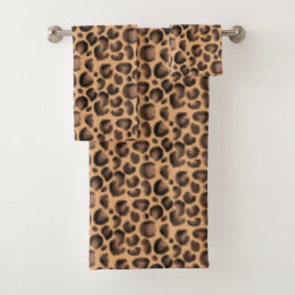 Conjunto De Toalhas Trendy Animal Print Black Brown Leopard Padrão