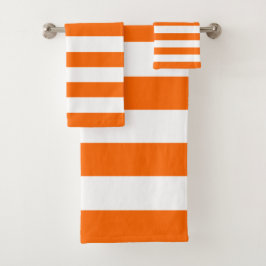 Conjunto De Toalhas Trendy Bright Summer Hot Orange Strips