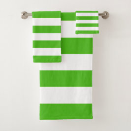 Conjunto De Toalhas Trendy Bright Summer Kelly Green Stripes