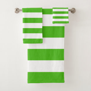 Conjunto De Toalhas Trendy Bright Summer Kelly Green Stripes
