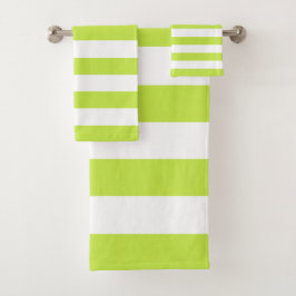 Conjunto De Toalhas Trendy Bright Summer Verdes limões Stripes