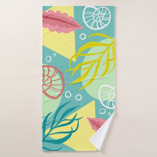 Conjunto De Toalhas Trendy Geo - Algas Marinhas | Monograma (Toalha de Banho)