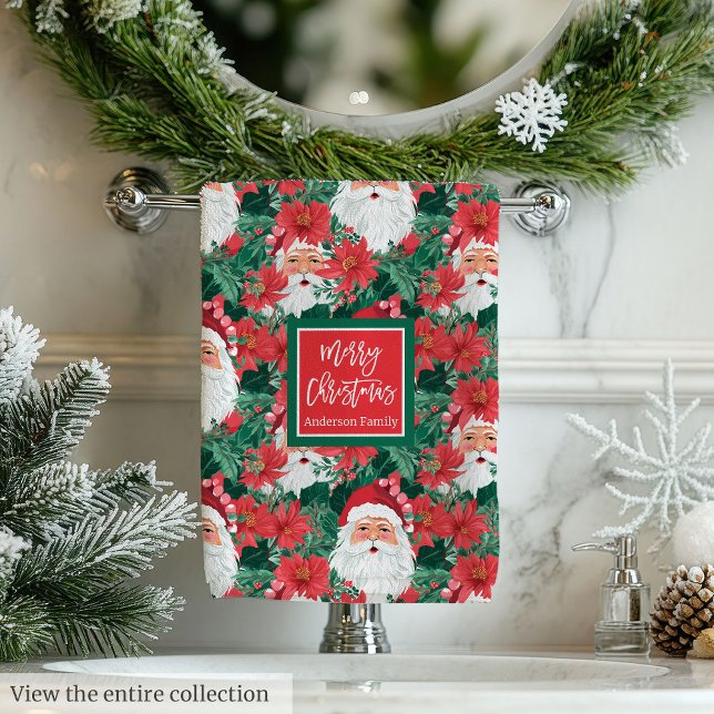 Conjunto De Toalhas Trendy hot pink and red Christmas preppy towels (Trendy hot pink and red Christmas preppy towels)