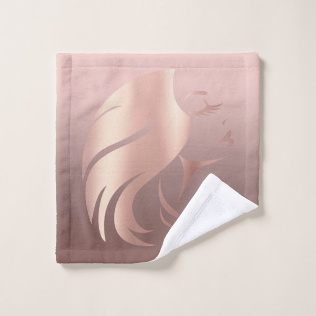 Conjunto De Toalhas Trendy Legal Girl Face Silhouette (Pano de lavar)