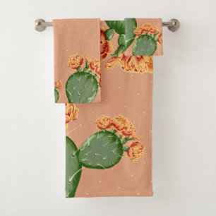Conjunto De Toalhas Trendy Pickly Pear Cactus e Flores