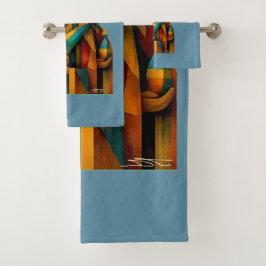 Conjunto De Toalhas Três Homens Sábios Arte Abstrata da Natividade