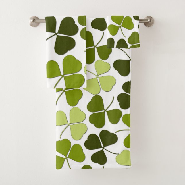 Conjunto De Toalhas Trevo Verde em uma Variedade de Tons (Insitu)