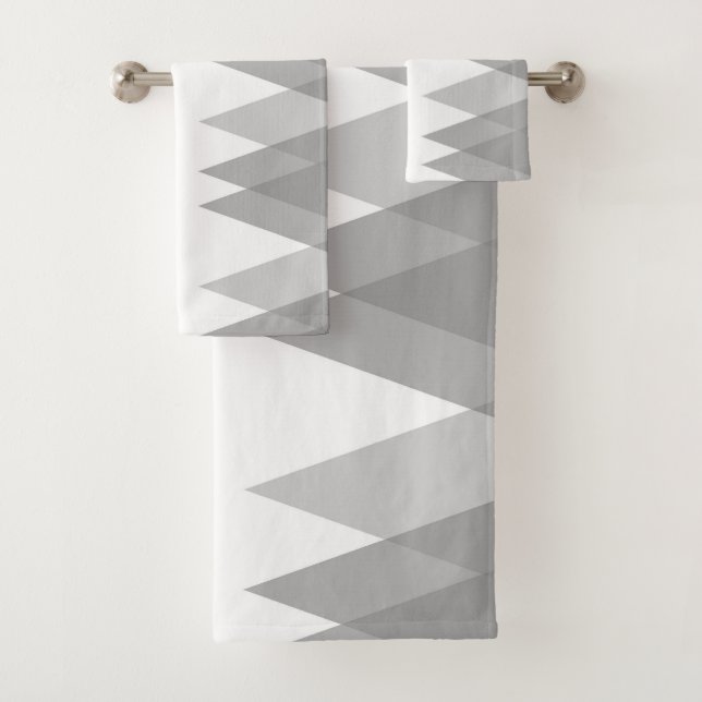Conjunto De Toalhas triângulos de cinza (Insitu)