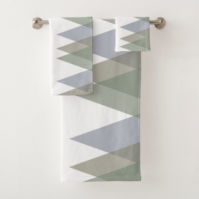 Conjunto De Toalhas Triângulos Khaki (Insitu)