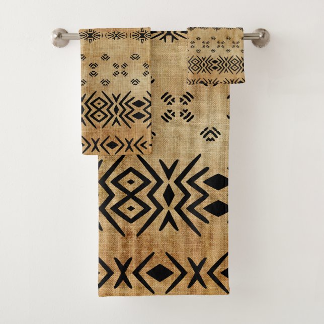 Conjunto De Toalhas Tribal Brown Beige (Insitu)