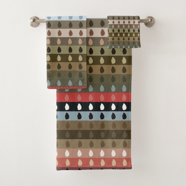 Conjunto De Toalhas Tribal de Stripe Colorida (Insitu)