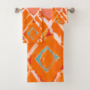 Conjunto De Toalhas Tribal Laranja II