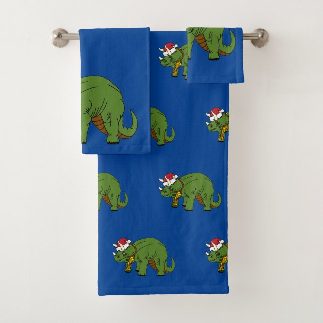 Conjunto De Toalhas Tricerátops de Natal Dinossauro (Insitu)