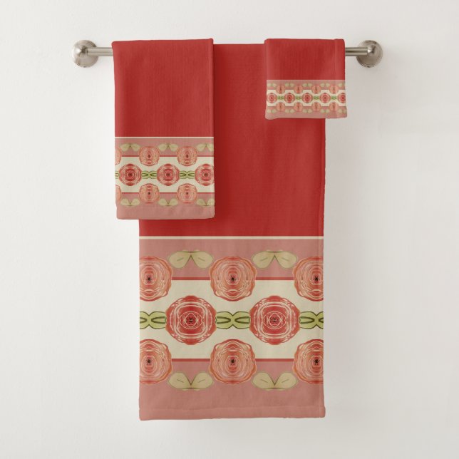 Conjunto De Toalhas Trimado Com Acentos Florais (Insitu)