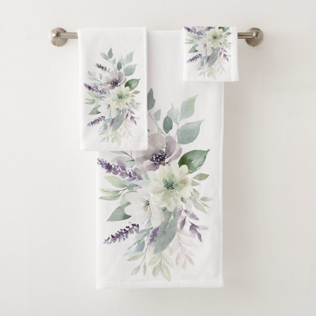 Conjunto De Toalhas Trio Floral Serenity Bath Towel (Insitu)