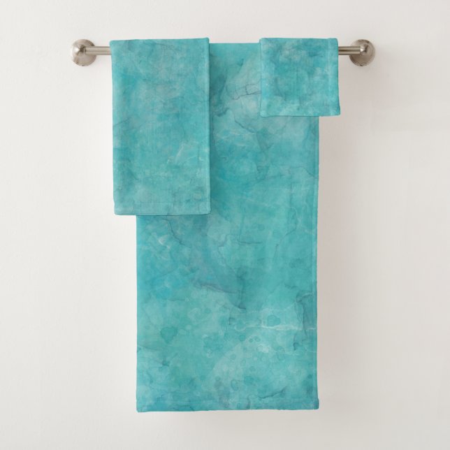 Conjunto De Toalhas Tripa Azul Aqua (Insitu)