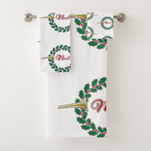 Conjunto De Toalhas Trompetes Anunciando Noel: Terra de Natal Feliz