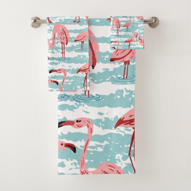 Conjunto De Toalhas Tropical Flamingo Paradise (Insitu)
